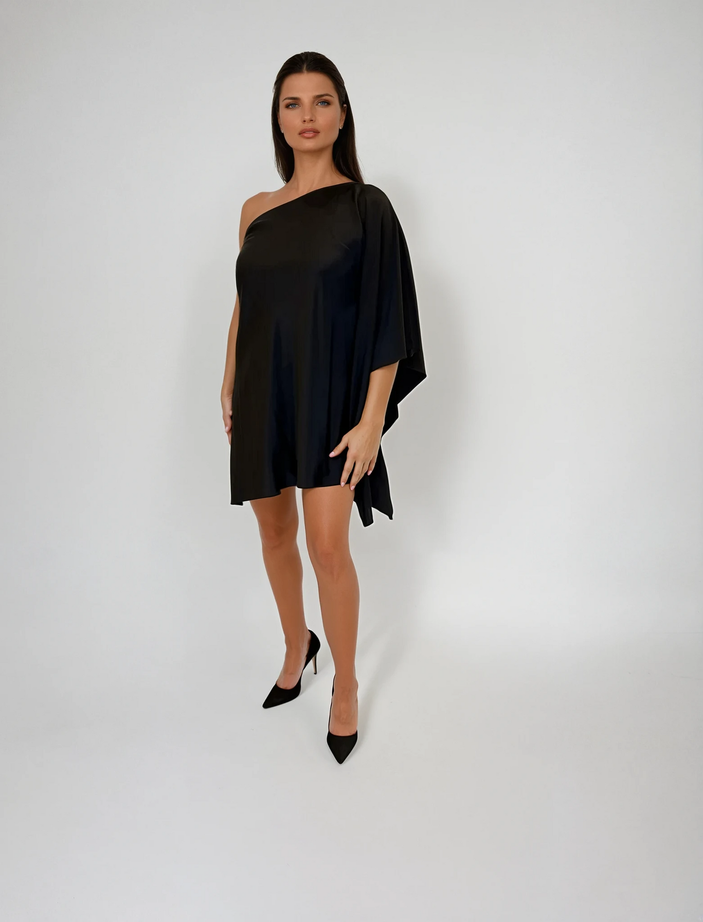 Amahle, the One Shoulder Silk Kaftan Dress