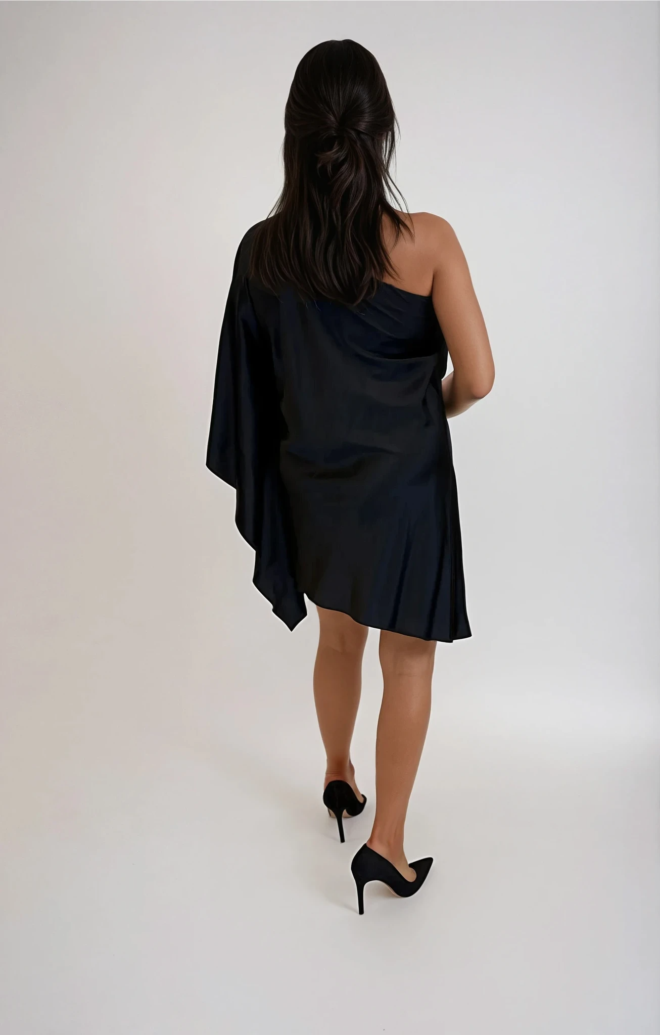 Amahle, the One Shoulder Silk Kaftan Dress